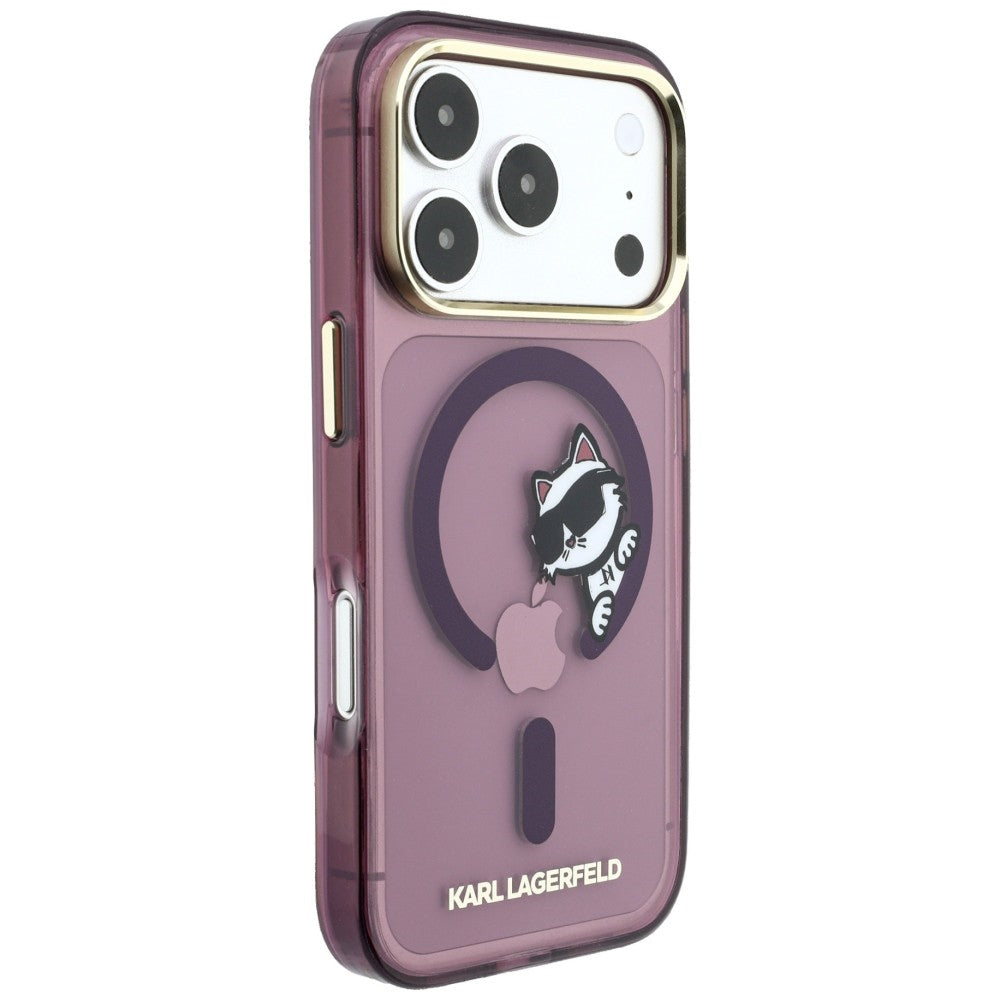 Dėklas Karl Lagerfeld Peekaboo Logo MagSafe telefonui iPhone 18 Pro Max / 17 Pro Max - bordo -- iPhone 18 Pro Max /...