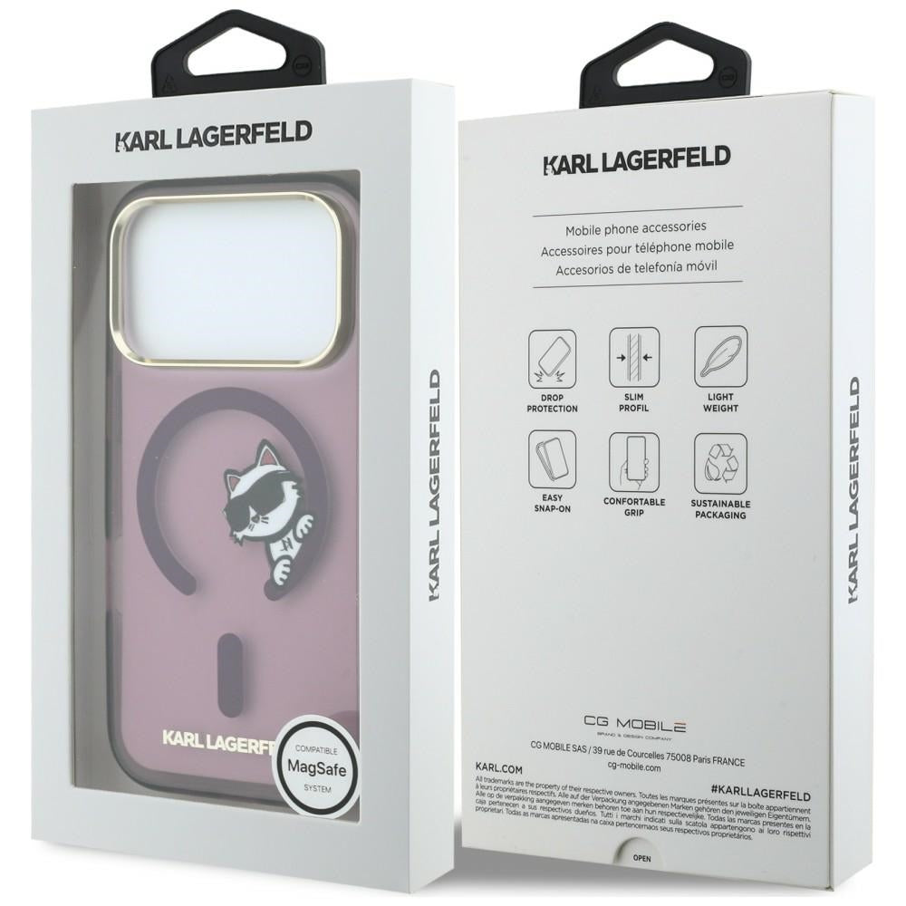Dėklas Karl Lagerfeld Peekaboo Logo MagSafe telefonui iPhone 18 Pro Max / 17 Pro Max - bordo -- iPhone 18 Pro Max /...