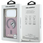Dėklas Karl Lagerfeld Peekaboo Logo MagSafe telefonui iPhone 18 Pro Max / 17 Pro Max - bordo -- iPhone 18 Pro Max /...