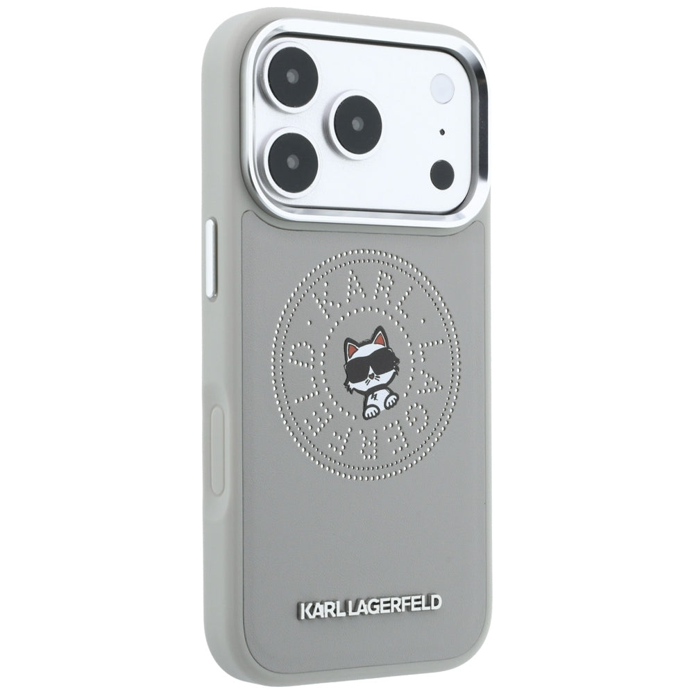 Dėklas Karl Lagerfeld Point & Choupette Sketch MagSafe skirtas iPhone 18 Pro / 17 Pro - Pilkas -- iPhone 18 Pro / iPhone...