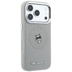 Dėklas Karl Lagerfeld Point & Choupette Sketch MagSafe skirtas iPhone 18 Pro / 17 Pro - Pilkas -- iPhone 18 Pro / iPhone...