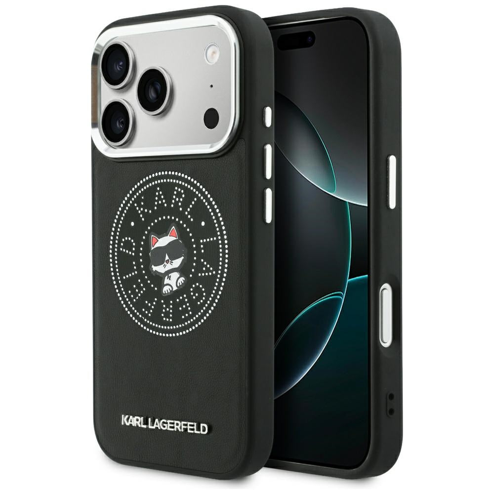 Dėklas Karl Lagerfeld Point & Choupette Sketch MagSafe skirtas iPhone 18 Pro Max / 17 Pro Max - Juodas -- iPhone 18 Pro...