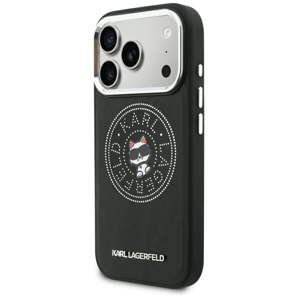 Dėklas Karl Lagerfeld Point & Choupette Sketch MagSafe skirtas iPhone 18 Pro Max / 17 Pro Max - Juodas -- iPhone 18 Pro...