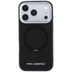 Dėklas Karl Lagerfeld Ring Stand 360 Saffiano Classic Logo MagSafe, skirtas iPhone 18 Pro / 17 Pro - juodas -- iPhone 18...