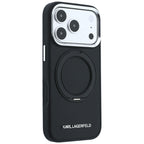 Dėklas Karl Lagerfeld Ring Stand 360 Saffiano Classic Logo MagSafe, skirtas iPhone 18 Pro Max / 17 Pro Max - juodas --...