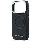 Dėklas Karl Lagerfeld Ring Stand 360 Saffiano Classic Logo MagSafe, skirtas iPhone 18 Pro Max / 17 Pro Max - juodas --...