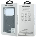 Dėklas Karl Lagerfeld Ring Stand 360 Saffiano Classic Logo MagSafe, skirtas iPhone 18 Pro Max / 17 Pro Max - juodas --...