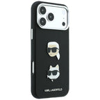 Dėklas Karl Lagerfeld Saffiano su Karl & Choupette Heads Pins & Logo, skirtas iPhone 18 Pro Max / 17 Pro Max - Juodas --...