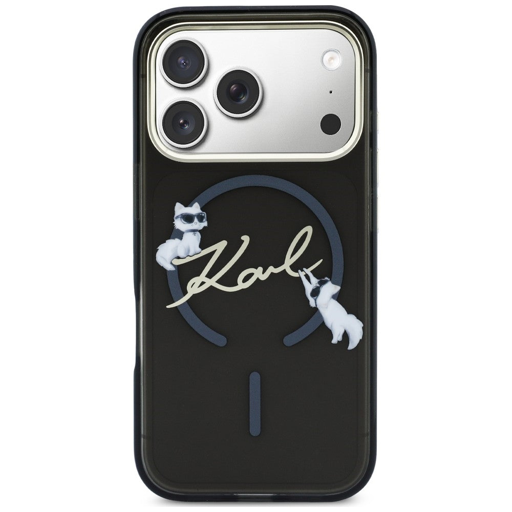 Dėklas Karl Lagerfeld Script Logo MagSafe, skirtas iPhone 18 Pro Max / 17 Pro Max - Juodas -- iPhone 18 Pro Max / iPhone...