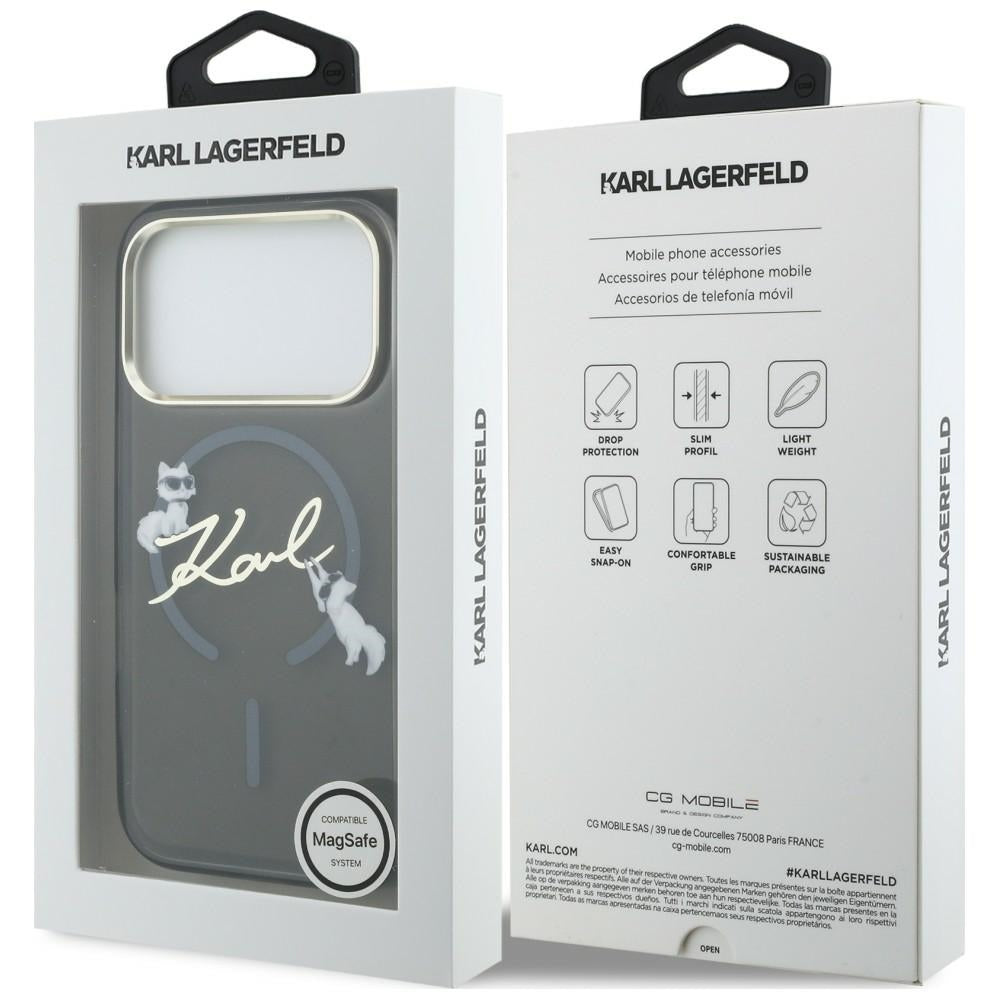 Dėklas Karl Lagerfeld Script Logo MagSafe, skirtas iPhone 18 Pro Max / 17 Pro Max - Juodas -- iPhone 18 Pro Max / iPhone...