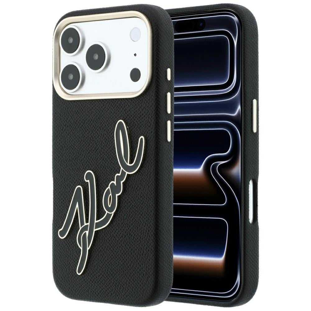Dėklas Karl Lagerfeld Smooth Big Resin Signature Logo, skirtas iPhone 18 Pro / 17 Pro - Juodas -- iPhone 18 Pro / iPhone...