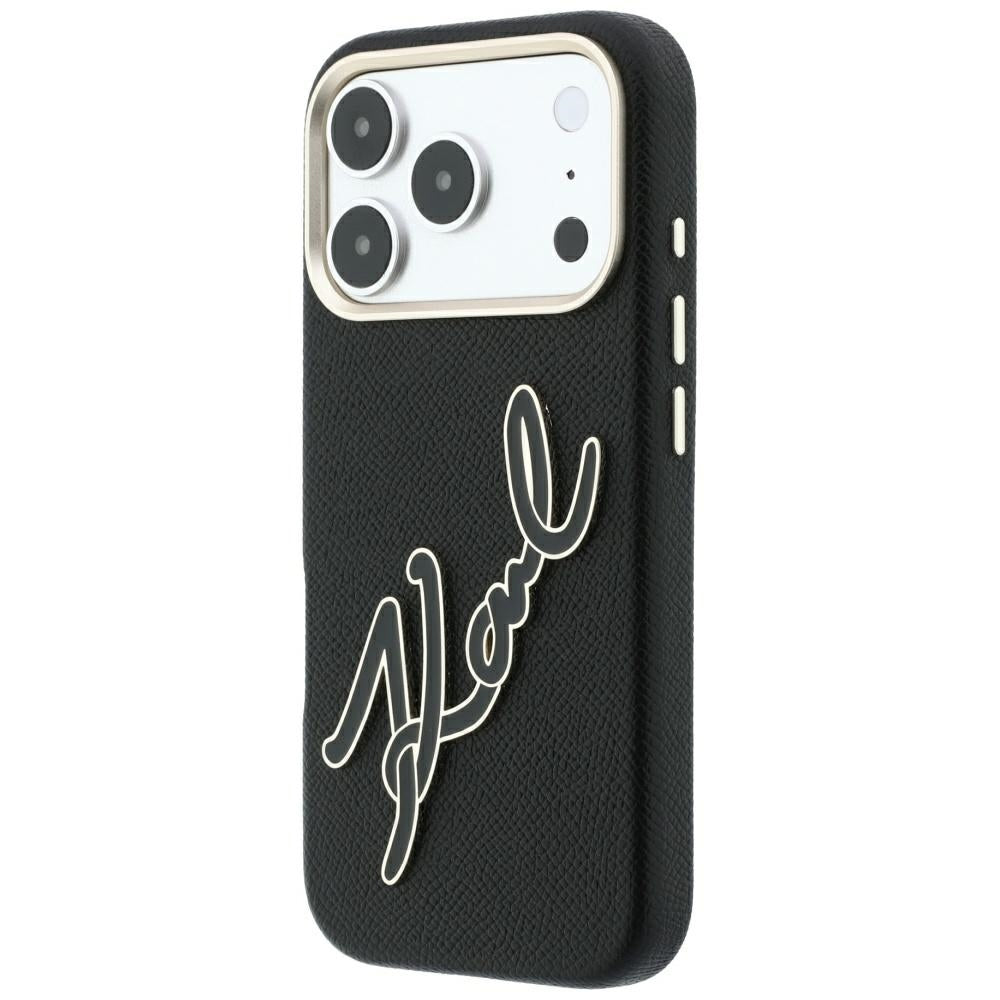 Dėklas Karl Lagerfeld Smooth Big Resin Signature Logo, skirtas iPhone 18 Pro / 17 Pro - Juodas -- iPhone 18 Pro / iPhone...