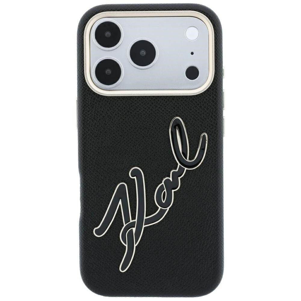 Dėklas Karl Lagerfeld Smooth Big Resin Signature Logo, skirtas iPhone 18 Pro / 17 Pro - Juodas -- iPhone 18 Pro / iPhone...