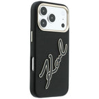 Dėklas Karl Lagerfeld Smooth Big Resin Signature Logo, skirtas iPhone 18 Pro / 17 Pro - Juodas -- iPhone 18 Pro / iPhone...