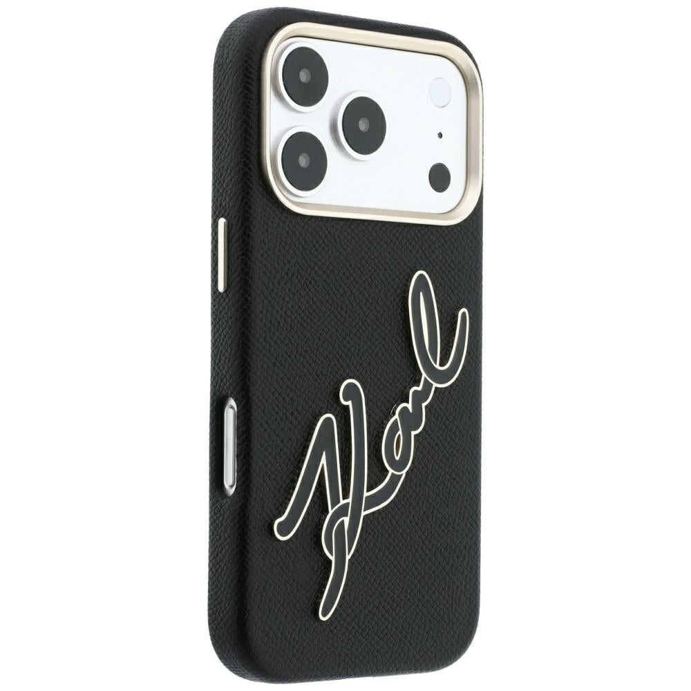 Dėklas Karl Lagerfeld Smooth Big Resin Signature Logo, skirtas iPhone 18 Pro / 17 Pro - Juodas -- iPhone 18 Pro / iPhone...