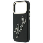 Dėklas Karl Lagerfeld Smooth Big Resin Signature Logo, skirtas iPhone 18 Pro / 17 Pro - Juodas -- iPhone 18 Pro / iPhone...