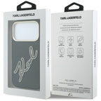 Dėklas Karl Lagerfeld Smooth Big Resin Signature Logo, skirtas iPhone 18 Pro / 17 Pro - Juodas -- iPhone 18 Pro / iPhone...