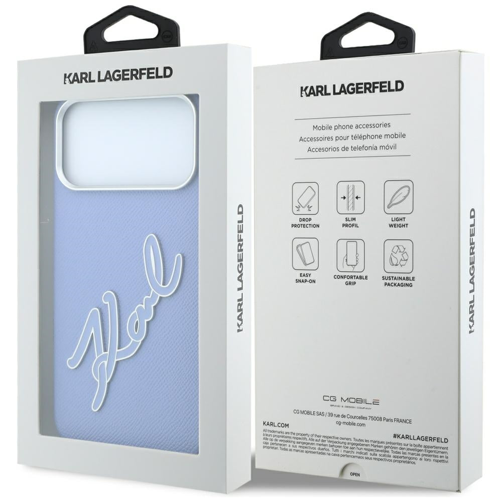 Dėklas Karl Lagerfeld Smooth Big Resin Signature Logo, skirtas iPhone 18 Pro / 17 Pro - Mėlynas -- iPhone 18 Pro / iPhone...