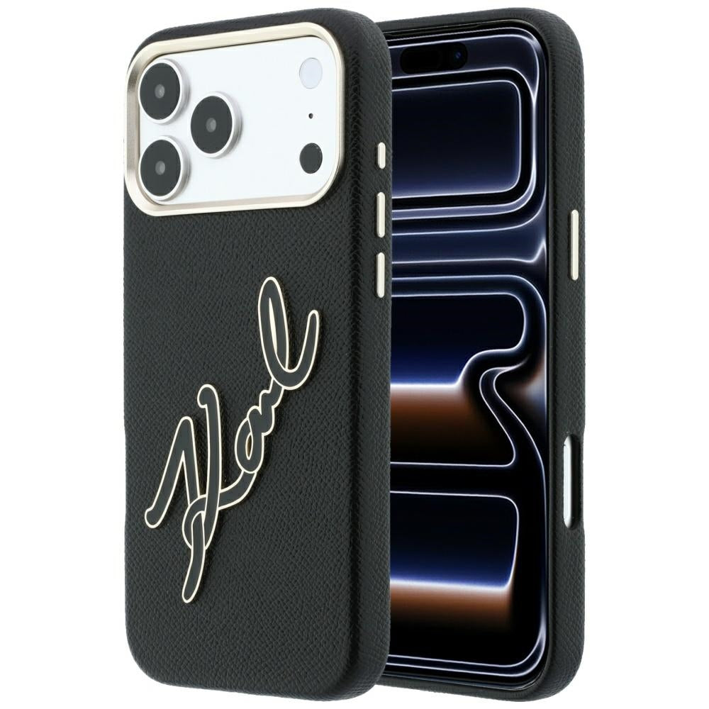 Dėklas Karl Lagerfeld Smooth Big Resin Signature Logo, skirtas iPhone 18 Pro Max / 17 Pro Max - Juodas -- iPhone 18 Pro...