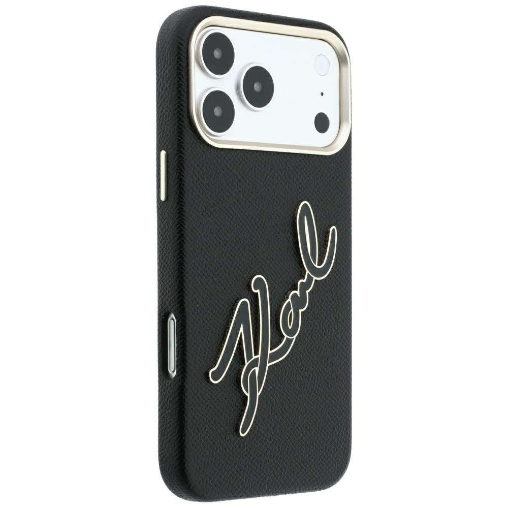 Dėklas Karl Lagerfeld Smooth Big Resin Signature Logo, skirtas iPhone 18 Pro Max / 17 Pro Max - Juodas -- iPhone 18 Pro...