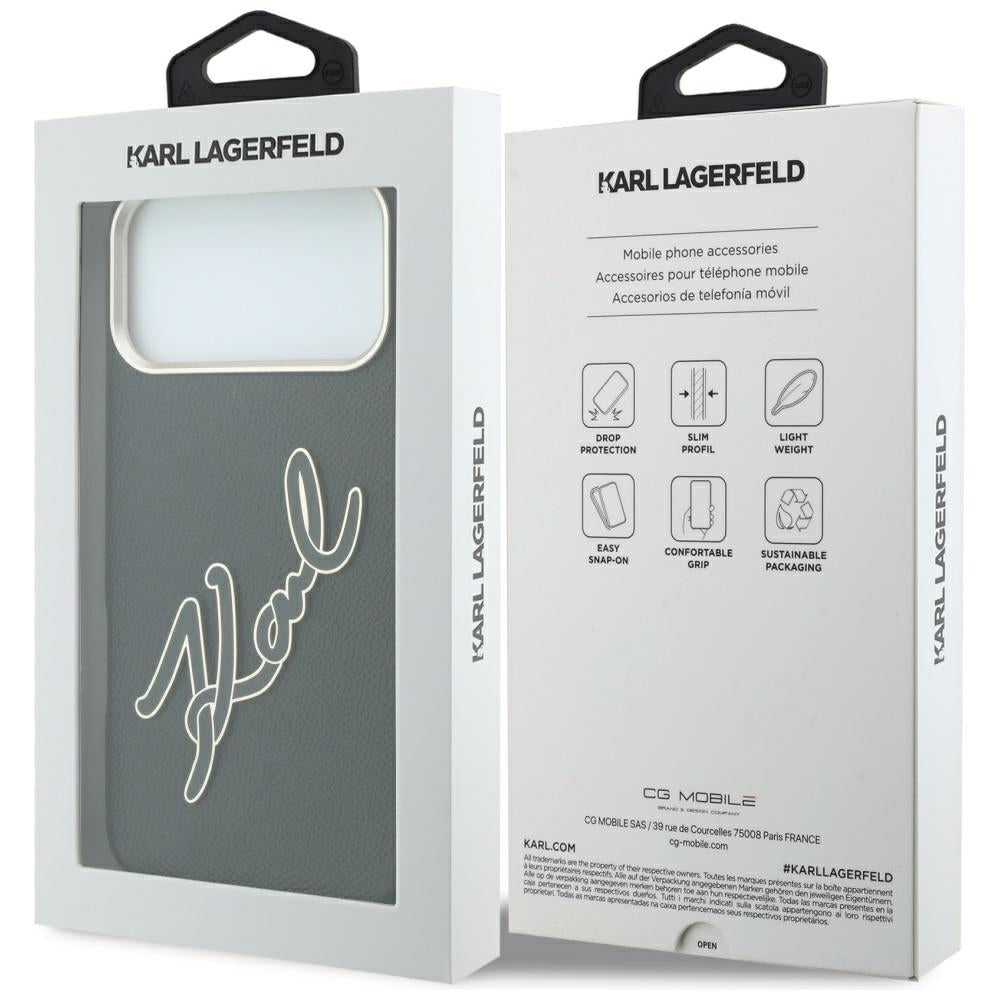 Dėklas Karl Lagerfeld Smooth Big Resin Signature Logo, skirtas iPhone 18 Pro Max / 17 Pro Max - Juodas -- iPhone 18 Pro...