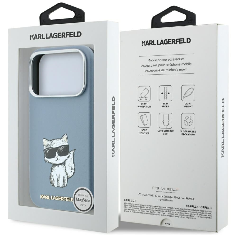 Dėklas Karl Lagerfeld Smooth Choupette Sketch MagSafe, skirtas iPhone 18 Pro Max / 17 Pro Max - Šviesiai mėlyna -- iPhone...