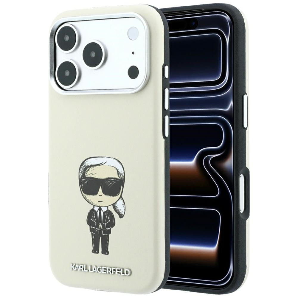 Dėklas Karl Lagerfeld Smooth Ikonik Sketch MagSafe, skirtas iPhone 18 Pro Max / 17 Pro Max - Smėlio -- iPhone 18 Pro Max...