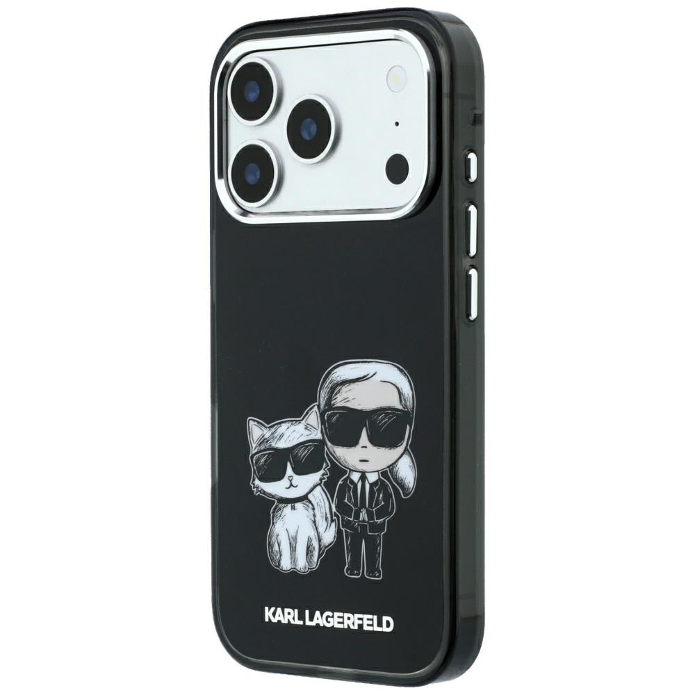 Dėklas Karl Lagerfeld Smooth Karl & Choupette Bodies Sketch MagSafe, skirtas iPhone 18 Pro Max / 17 Pro Max - Juoda --...