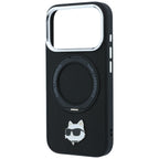 Karl Lagerfeld dėklas su 360 žiedo stovu Choupette galvos smeigtukas MagSafe skirtas iPhone 18 Pro / 17 Pro - juoda --...