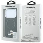 Karl Lagerfeld dėklas su 360 žiedo stovu Karl ir Choupette galvučių smeigtukas MagSafe skirtas iPhone 18 Pro Max / 17 Pro...