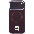 Dėklas Karl Lagerfeld su 360 žiediniu stovu ir Karl galvos smeigtuku MagSafe, skirtas iPhone 18 Pro Max / 17 Pro Max -...
