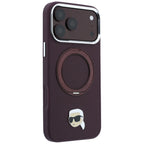 Dėklas Karl Lagerfeld su 360 žiediniu stovu ir Karl galvos smeigtuku MagSafe, skirtas iPhone 18 Pro Max / 17 Pro Max -...