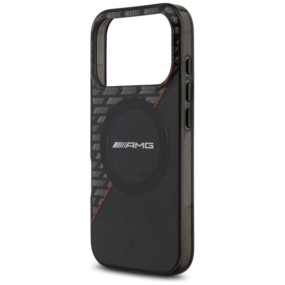 Dėklas AMG IML Double Layer Rhombs MagSafe telefonui iPhone 18 Pro / 17 Pro - juodas ir raudonas -- iPhone 18 Pro /...