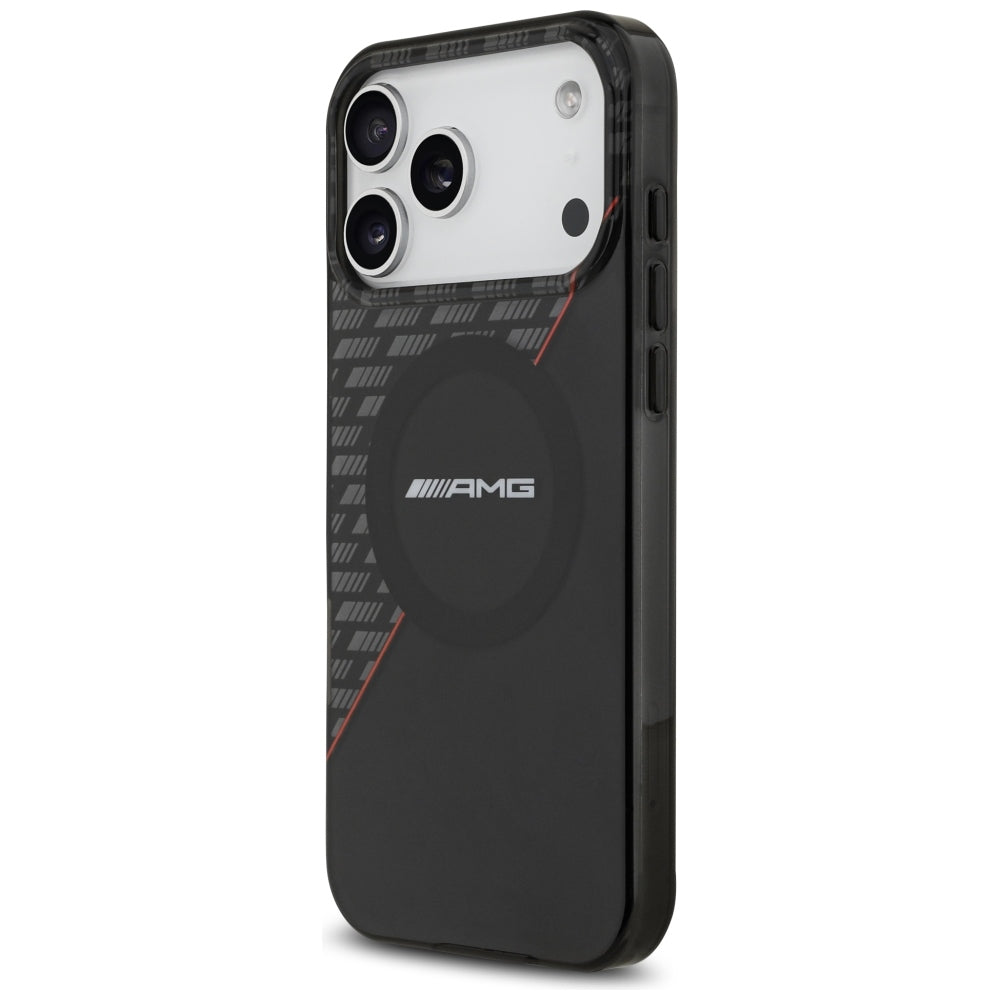 Dėklas AMG IML Double Layer Rhombs MagSafe telefonui iPhone 18 Pro Max / 17 Pro Max - juodas ir raudonas -- iPhone 18 Pro...