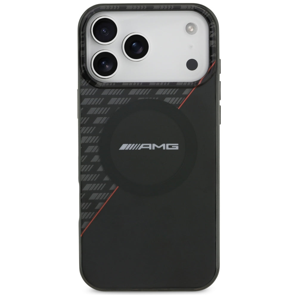 Dėklas AMG IML Double Layer Rhombs MagSafe telefonui iPhone 18 Pro Max / 17 Pro Max - juodas ir raudonas -- iPhone 18 Pro...