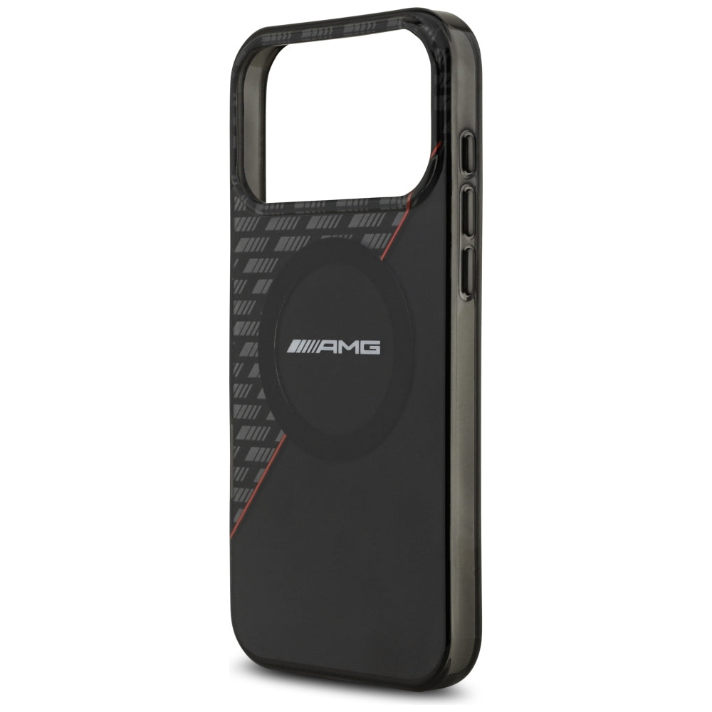 Dėklas AMG IML Double Layer Rhombs MagSafe telefonui iPhone 18 Pro Max / 17 Pro Max - juodas ir raudonas -- iPhone 18 Pro...