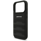 Dėklas Mercedes AMG Leather Debossed Lines, skirtas iPhone 18 Pro / 17 Pro - juodas -- iPhone 18 Pro / iPhone 17 Pro