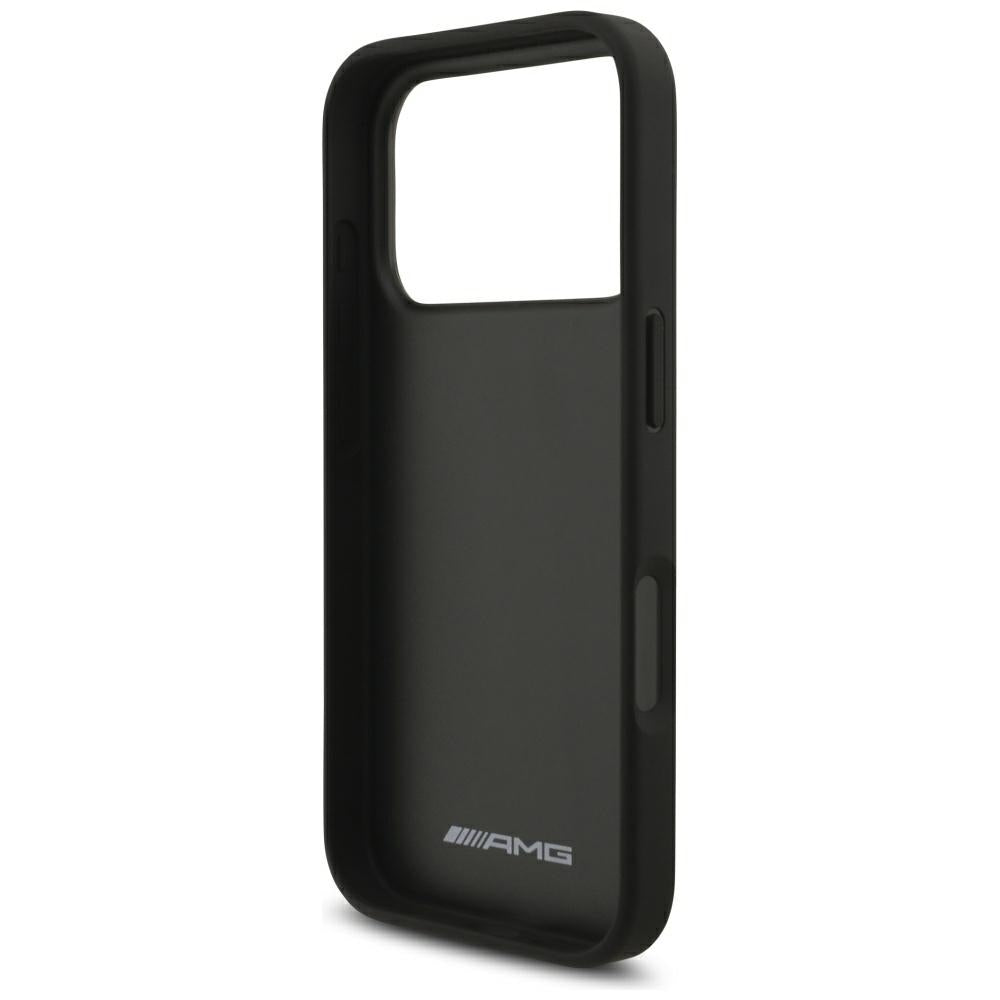 Dėklas Mercedes AMG Leather Debossed Lines, skirtas iPhone 18 Pro / 17 Pro - juodas -- iPhone 18 Pro / iPhone 17 Pro