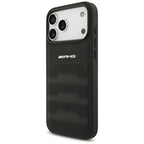 Dėklas Mercedes AMG Leather Debossed Lines Logo, skirtas iPhone 18 Pro Max / 17 Pro Max - Juodas -- iPhone 18 Pro Max /...