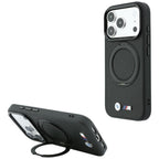 Dėklas BMW Kevlar Ring Stand 360 MagSafe, skirtas iPhone 18 Pro / 17 Pro - Juodas -- iPhone 18 Pro / iPhone 17 Pro