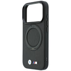 Dėklas BMW Kevlar Ring Stand 360 MagSafe, skirtas iPhone 18 Pro / 17 Pro - Juodas -- iPhone 18 Pro / iPhone 17 Pro