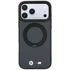 Dėklas BMW Kevlar Ring Stand 360 MagSafe, skirtas iPhone 18 Pro Max / 17 Pro Max - Tamsiai pilkas -- iPhone 18 Pro Max /...
