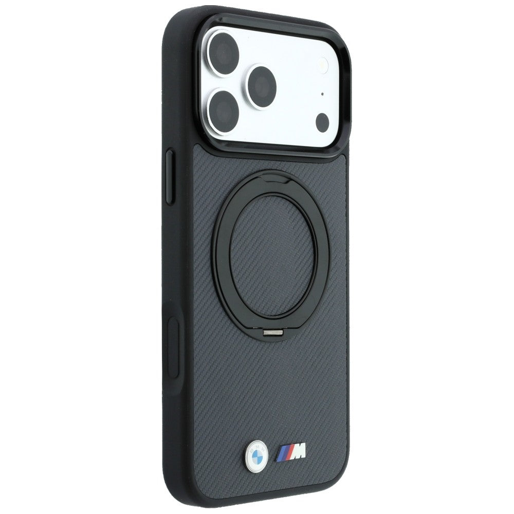 Dėklas BMW Kevlar Ring Stand 360 MagSafe, skirtas iPhone 18 Pro Max / 17 Pro Max - Tamsiai pilkas -- iPhone 18 Pro Max /...