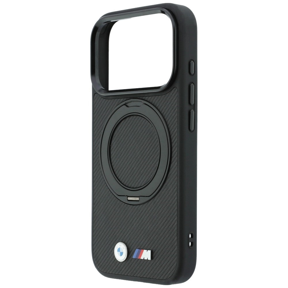 Dėklas BMW Kevlar Ring Stand 360 MagSafe, skirtas iPhone 18 Pro Max / 17 Pro Max - Juodas -- iPhone 18 Pro Max / iPhone...
