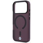 Dėklas BMW Sign Frosted IML & Metal Logo MagSafe, skirtas iPhone 18 Pro / 17 Pro - Bordo -- iPhone 18 Pro / iPhone 17 Pro