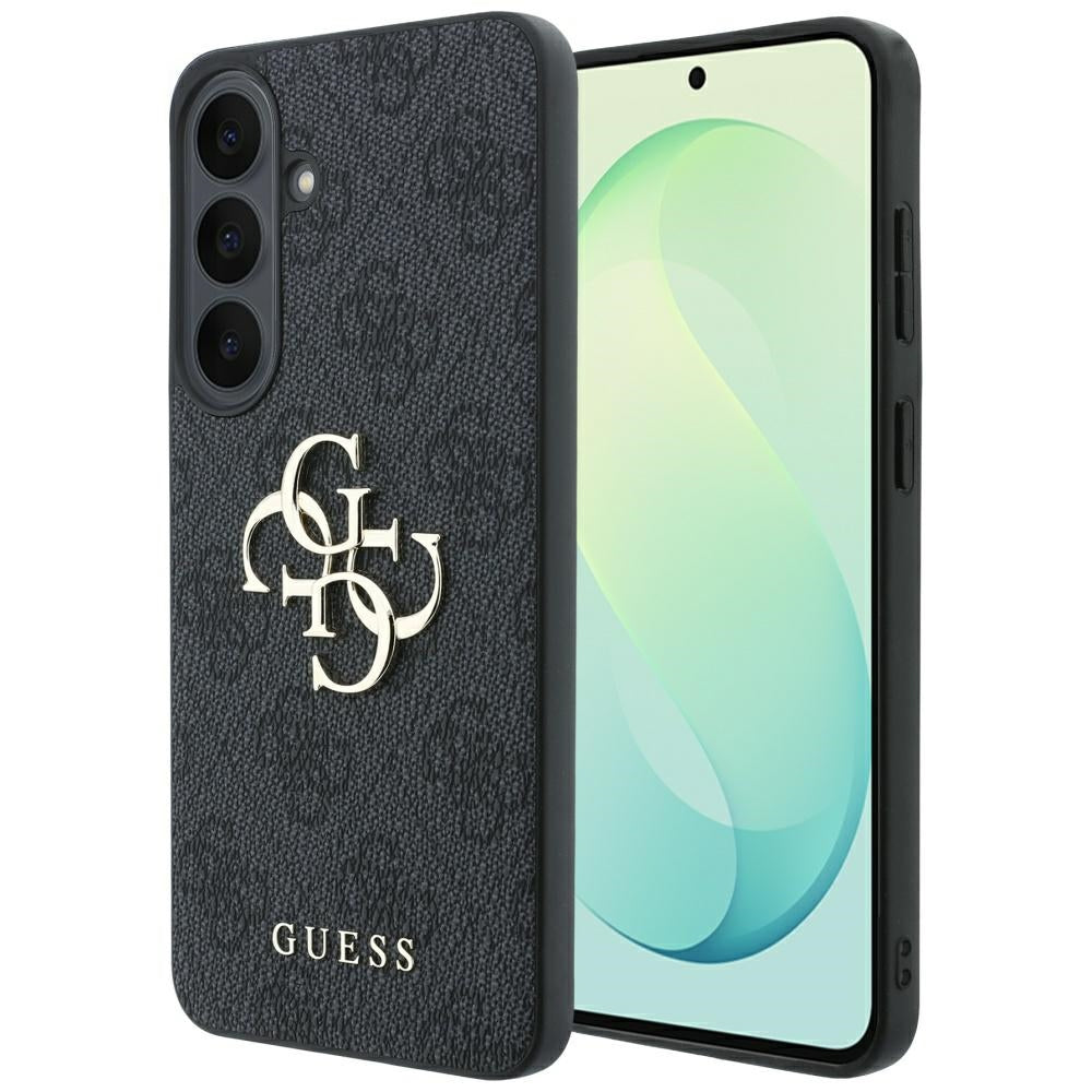 Dėklas Samsung Galaxy S26 FE - Guess Embossed 4G Ring Classic Logo MagSafe - Juodas -- Samsung Galaxy S26 FE
