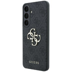 Dėklas Samsung Galaxy S26 FE - Guess Embossed 4G Ring Classic Logo MagSafe - Juodas -- Samsung Galaxy S26 FE