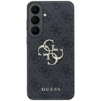 Dėklas Samsung Galaxy S26 FE - Guess Embossed 4G Ring Classic Logo MagSafe - Juodas -- Samsung Galaxy S26 FE