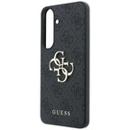 Dėklas Samsung Galaxy S26 FE - Guess Embossed 4G Ring Classic Logo MagSafe - Juodas -- Samsung Galaxy S26 FE