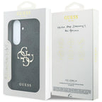 Dėklas Samsung Galaxy S26 FE - Guess Embossed 4G Ring Classic Logo MagSafe - Juodas -- Samsung Galaxy S26 FE